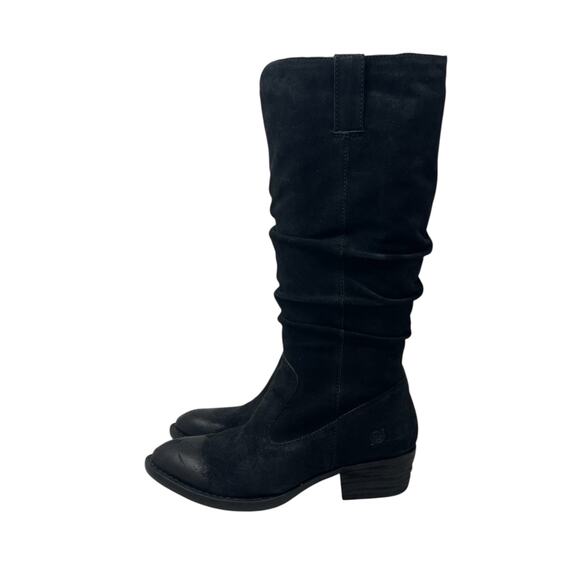 BORN Doyle Black Suede Tall Slouch Boots - Size 8 - Picture 2 of 8